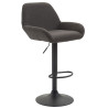 Taburete De Bar Braga En Tela Gris oscuro,Negro