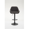 Taburete De Bar Braga En Tela Gris oscuro,Negro
