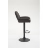 Taburete De Bar Braga En Tela Gris oscuro,Negro