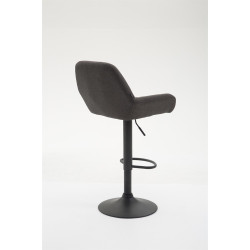 Taburete De Bar Braga En Tela Gris oscuro,Negro