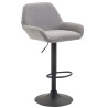 Taburete De Bar Braga En Tela Gris,Negro