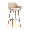 Taburete Alto Grant Tapizado En Tela Crema