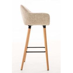Taburete Alto Grant Tapizado En Tela Crema