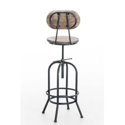 Taburete Industrial Pino Plateado antiguo