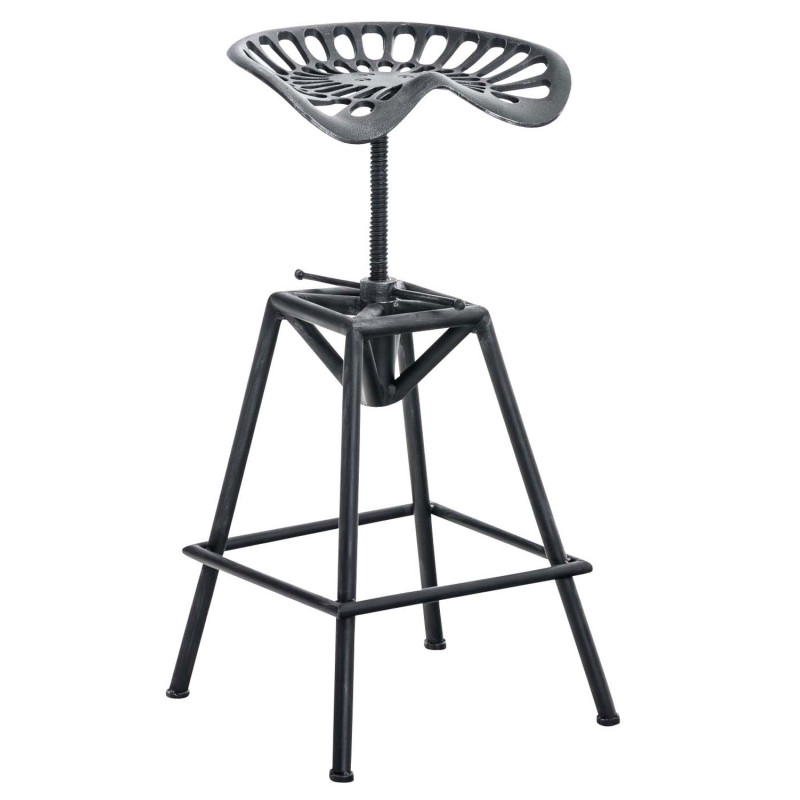 Taburete Industrial Samson Plateado antiguo