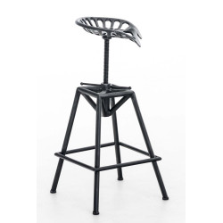 Taburete Industrial Samson Plateado antiguo