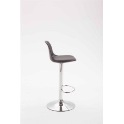 Taburete Kiel Estructura de Plástico & Asiento de Polipiel Cromado,Negro
