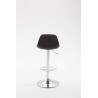 Taburete Kiel Estructura de Plástico & Asiento de Polipiel Cromado,Negro