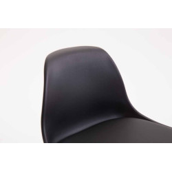 Taburete Kiel Estructura de Plástico & Asiento de Polipiel Cromado,Negro