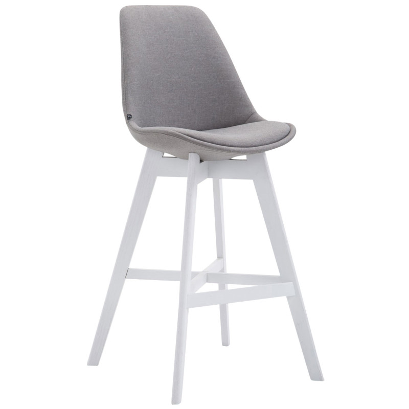 Taburete Cannes en Tela Gris,Blanco