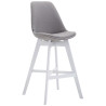 Taburete Cannes en Tela Gris,Blanco