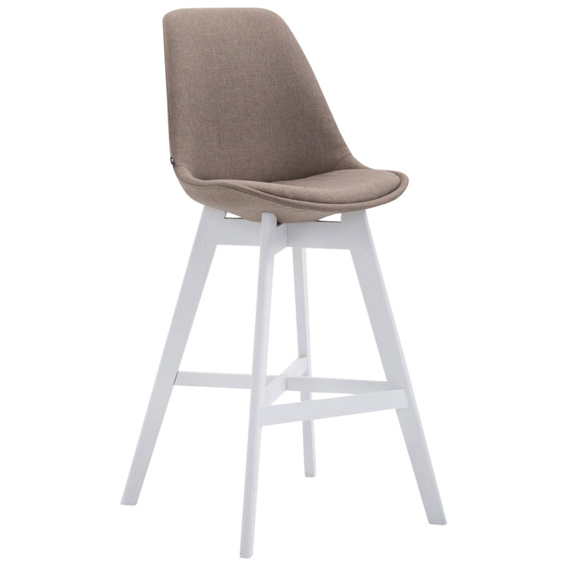 Taburete Cannes en Tela Gris topo,Blanco