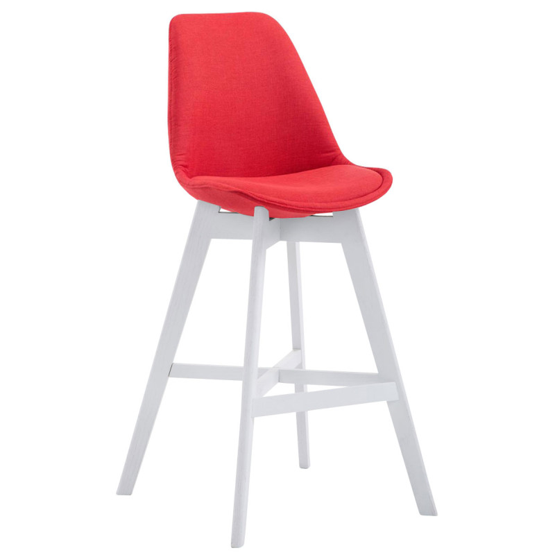 Taburete Cannes en Tela Rojo,Blanco