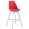 Taburete Cannes en Tela Rojo,Blanco