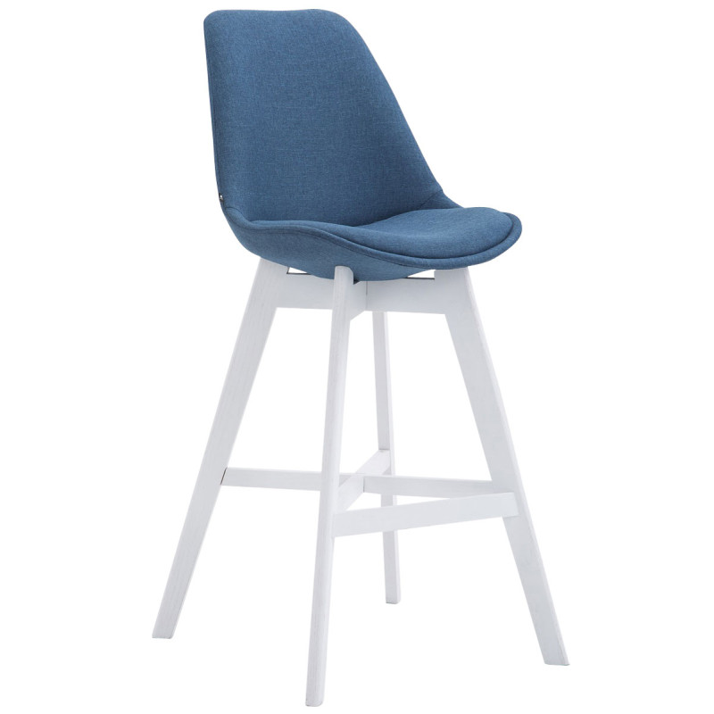 Taburete Cannes en Tela Azul,Blanco