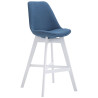 Taburete Cannes en Tela Azul,Blanco