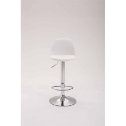 Taburete Kiel Estructura de Plástico & Asiento de Polipiel Cromado,Blanco