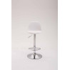 Taburete Kiel Estructura de Plástico & Asiento de Polipiel Cromado,Blanco