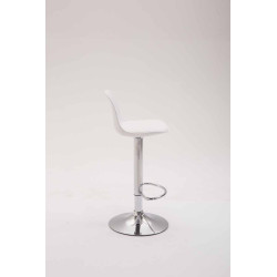 Taburete Kiel Estructura de Plástico & Asiento de Polipiel Cromado,Blanco