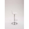 Taburete Kiel Estructura de Plástico & Asiento de Polipiel Cromado,Blanco