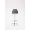 Taburete Kiel Estructura de Plástico & Asiento de Polipiel Cromado,Gris