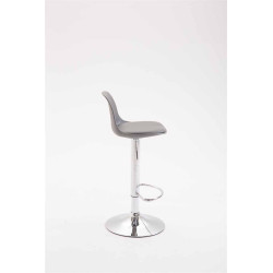 Taburete Kiel Estructura de Plástico & Asiento de Polipiel Cromado,Gris