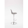 Taburete Kiel Estructura de Plástico & Asiento de Polipiel Cromado,Gris
