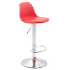 Taburete Kiel Estructura de Plástico & Asiento de Polipiel Cromado,Rojo
