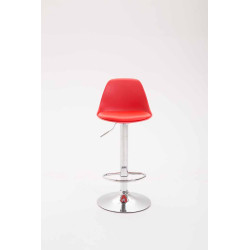 Taburete Kiel Estructura de Plástico & Asiento de Polipiel Cromado,Rojo