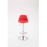 Taburete Kiel Estructura de Plástico & Asiento de Polipiel Cromado,Rojo