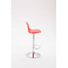 Taburete Kiel Estructura de Plástico & Asiento de Polipiel Cromado,Rojo