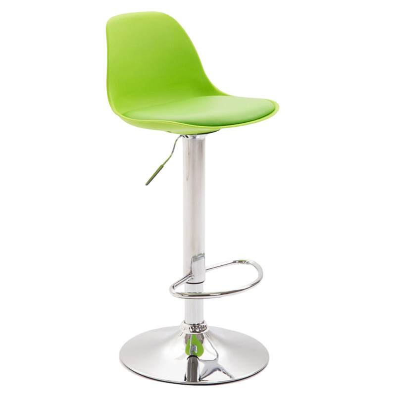 Taburete Kiel Estructura de Plástico & Asiento de Polipiel Cromado,Verde