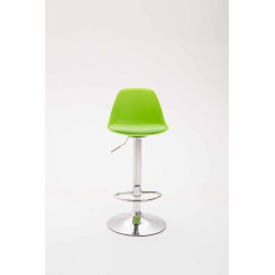 Taburete Kiel Estructura de Plástico & Asiento de Polipiel Cromado,Verde