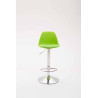Taburete Kiel Estructura de Plástico & Asiento de Polipiel Cromado,Verde