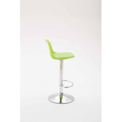 Taburete Kiel Estructura de Plástico & Asiento de Polipiel Cromado,Verde