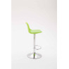 Taburete Kiel Estructura de Plástico & Asiento de Polipiel Cromado,Verde