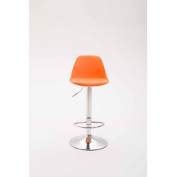 Taburete Kiel Estructura de Plástico & Asiento de Polipiel Cromado,Naranja