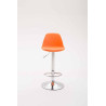 Taburete Kiel Estructura de Plástico & Asiento de Polipiel Cromado,Naranja
