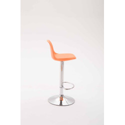 Taburete Kiel Estructura de Plástico & Asiento de Polipiel Cromado,Naranja