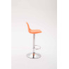 Taburete Kiel Estructura de Plástico & Asiento de Polipiel Cromado,Naranja