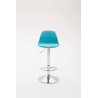 Taburete Kiel Estructura de Plástico & Asiento de Polipiel Cromado,Azul