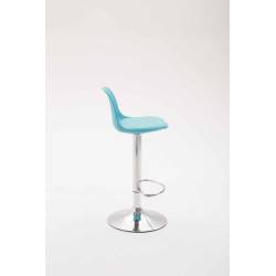 Taburete Kiel Estructura de Plástico & Asiento de Polipiel Cromado,Azul