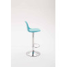 Taburete Kiel Estructura de Plástico & Asiento de Polipiel Cromado,Azul