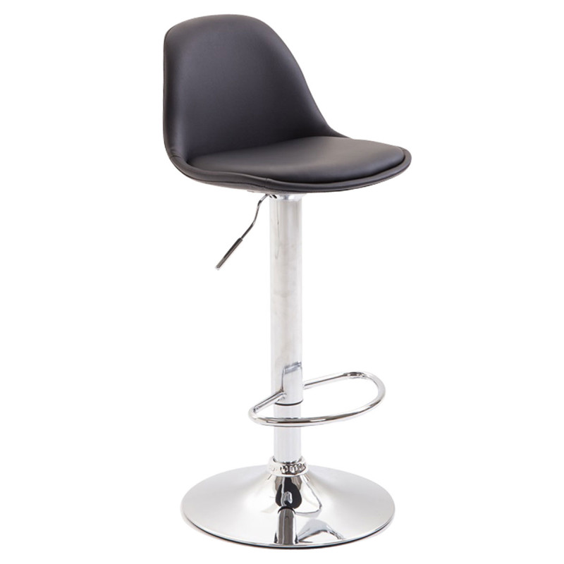 Taburete KIEL en Polipiel Cromado,Negro