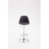 Taburete KIEL en Polipiel Cromado,Negro