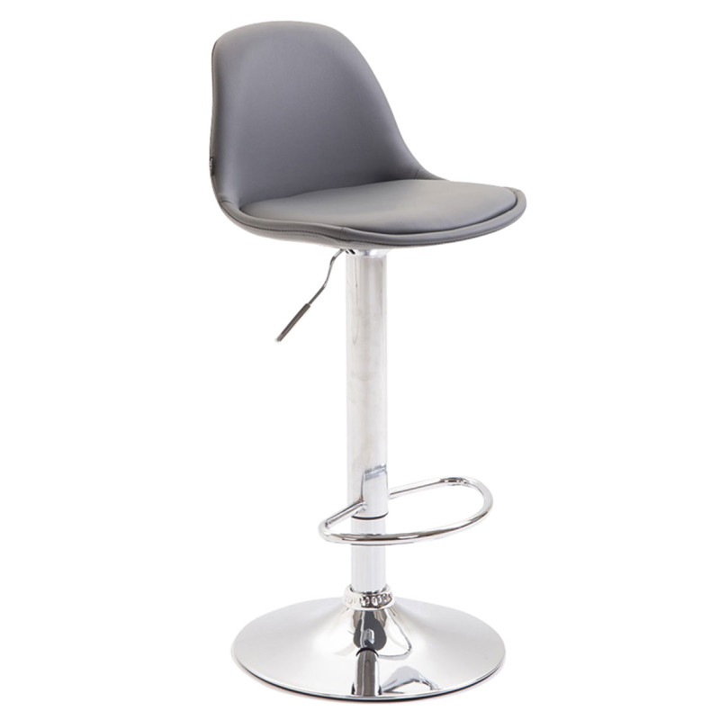 Taburete KIEL en Polipiel Cromado,Gris