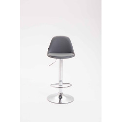 Taburete KIEL en Polipiel Cromado,Gris