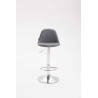 Taburete KIEL en Polipiel Cromado,Gris