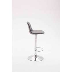 Taburete KIEL en Polipiel Cromado,Gris
