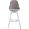 Taburete Cannes en Terciopelo Gris,Blanco